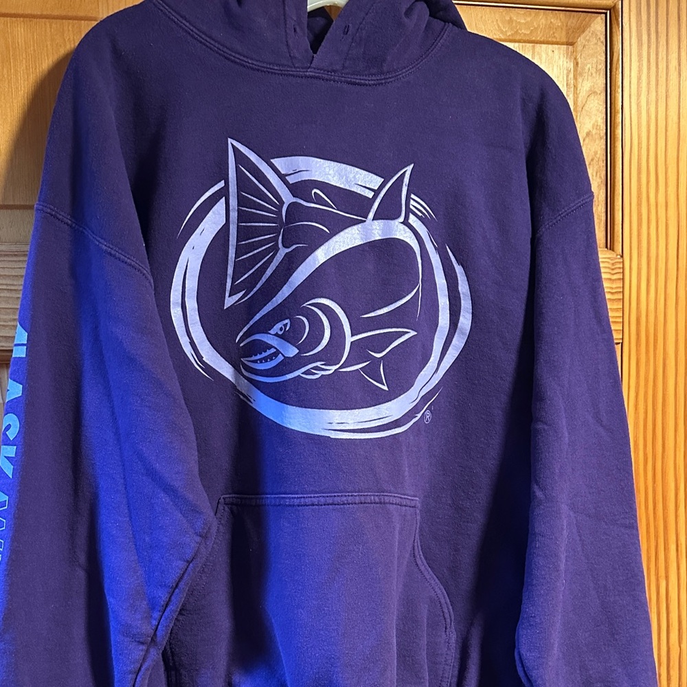 Purple Fish Graphic Hoodie Alaska Wildgear Large